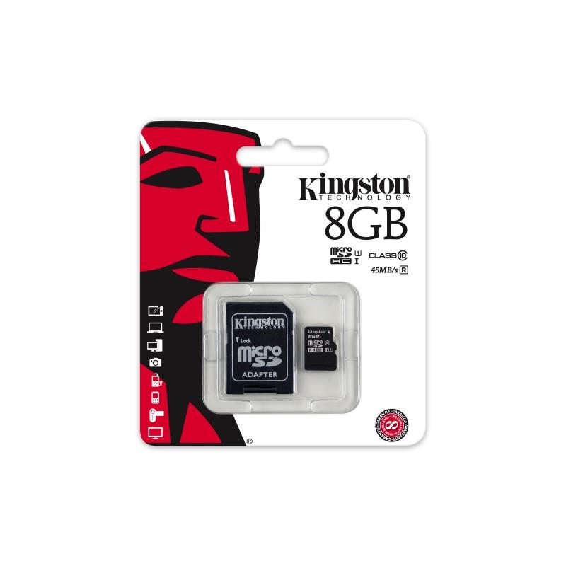 KINGSTON Memoria micro SD-HC 8 GB classe 10 Kingston
